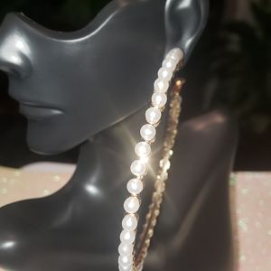 Oversized Pearl Hoops